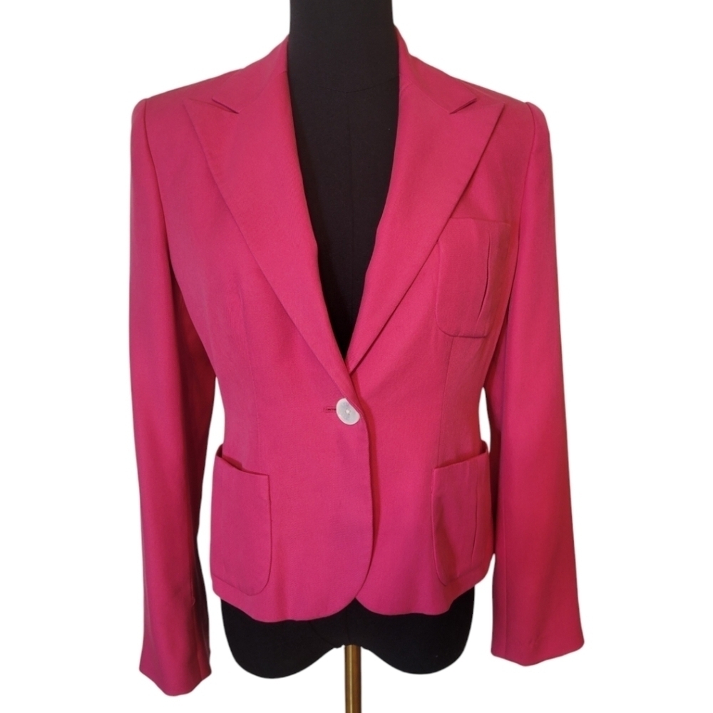 Lauren by Ralph Lauren Pink Silk Blazer Jacket‎ Size 4 Petite